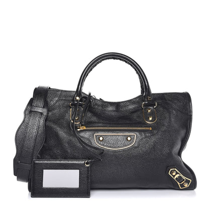 Balenciaga Chevre Gold Metallic Edge Hardware City Black 1 of 8