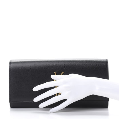Saint Laurent Grain De Poudre Monogram Cassandre Clutch Black 2 of 8