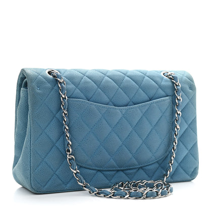 Chanel Iridescent Caviar Quilted Medium Double Flap Blue 4 of 13
