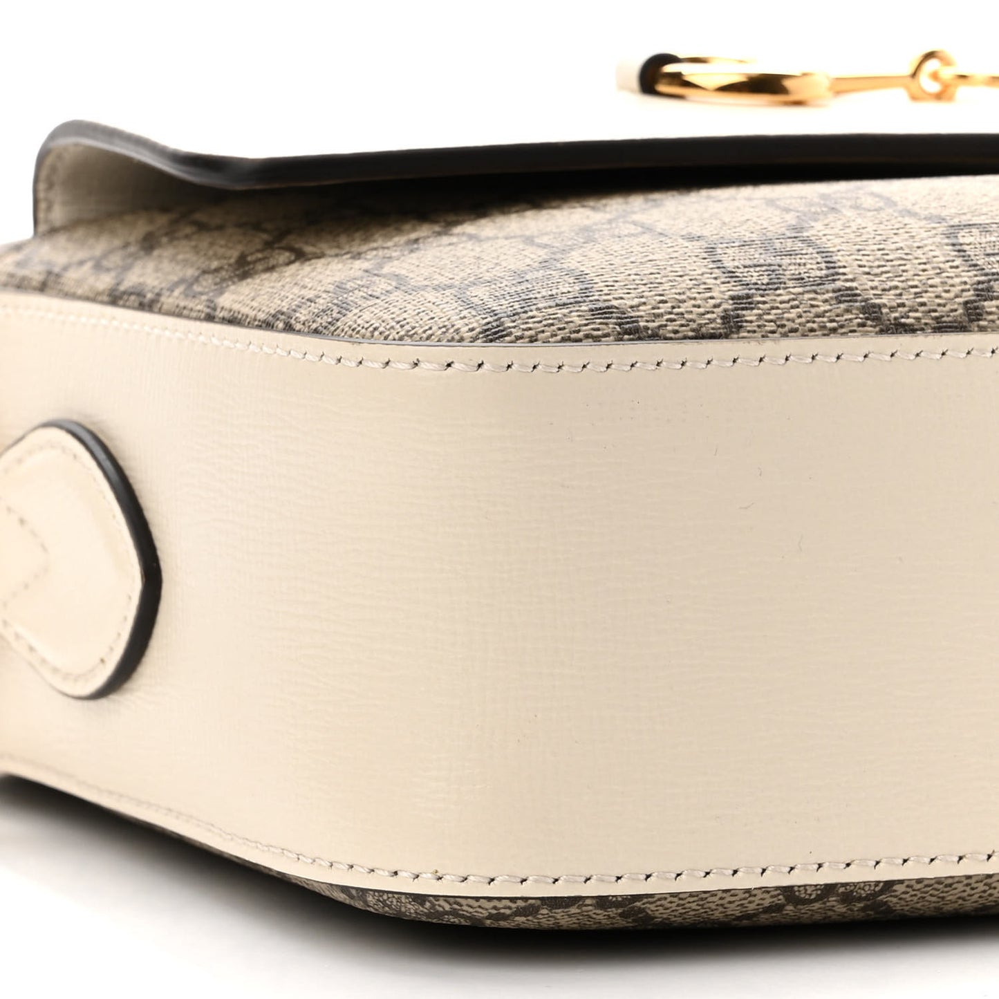 GG Supreme Monogram Small Horsebit 1955 Shoulder Bag Beige Mystic White