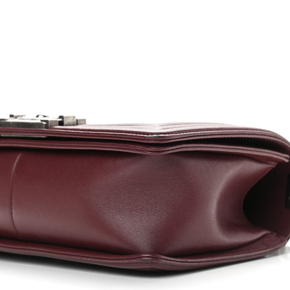 Chanel Calfskin Horizontal Quilted Medium Boy Flap Burgundy 9 of 10