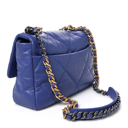 Chanel Lambskin Quilted Large Chanel 19 Flap Purple 3 of 10