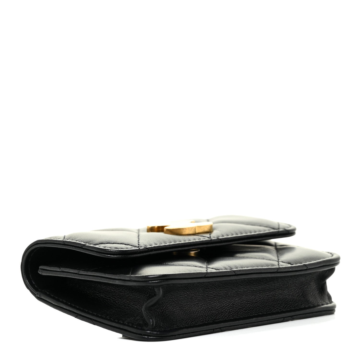 Chanel Lambskin Enamel Quilted Pending CC Flap Belt Bag Black 3 of 11