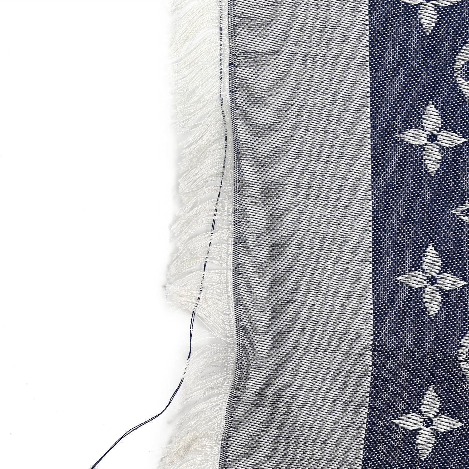 Louis Vuitton Silk Wool Monogram Denim Shawl Blue 4 of 5