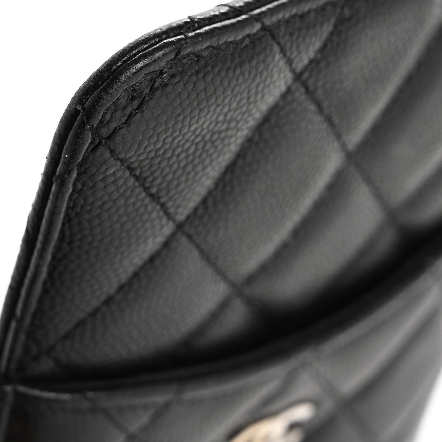 Chanel Iridescent Caviar Quilted Classic Flat Wallet Pouch Black 9 of 12