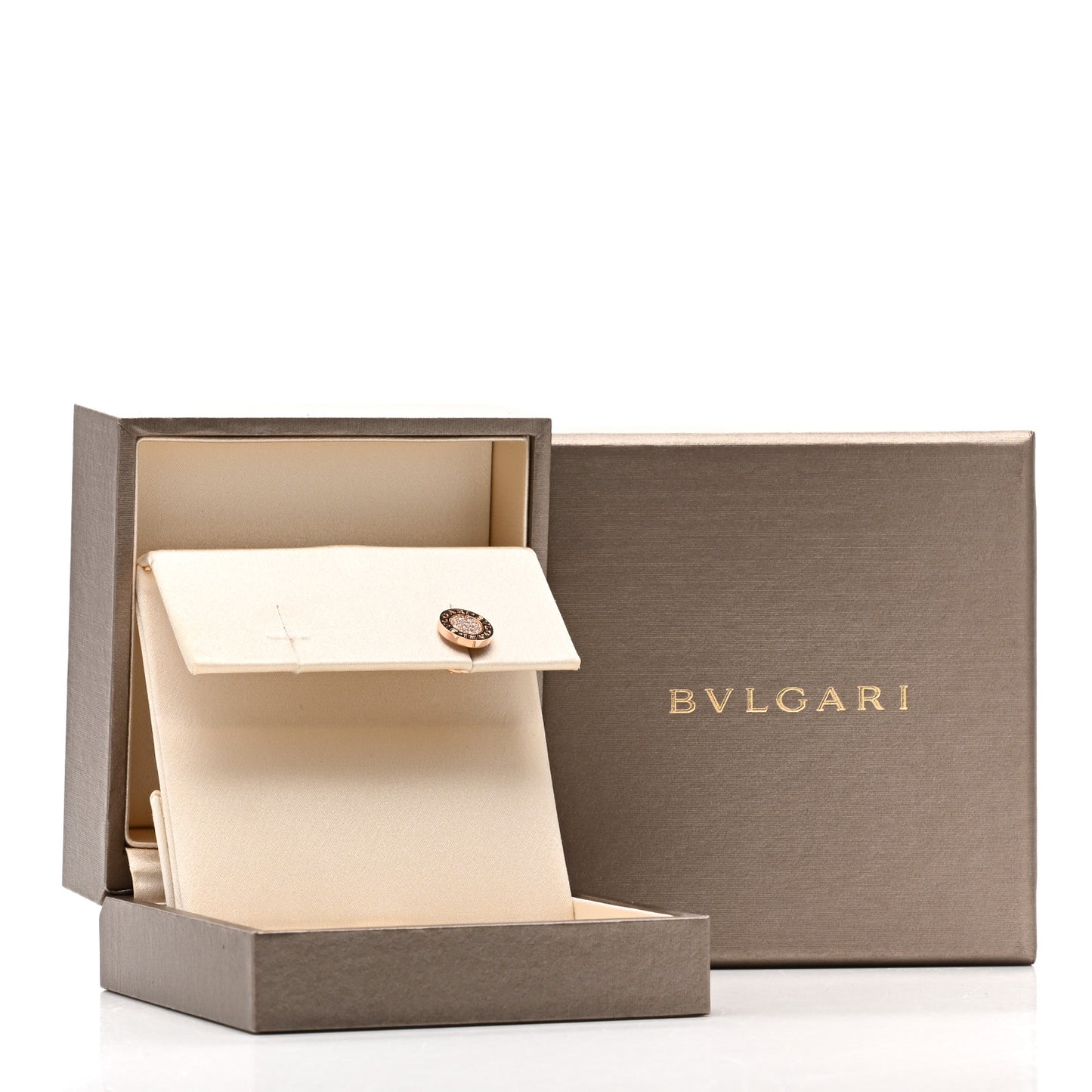 18K Rose Gold Diamond BVLGARI BVLGARI Single Stud Earring