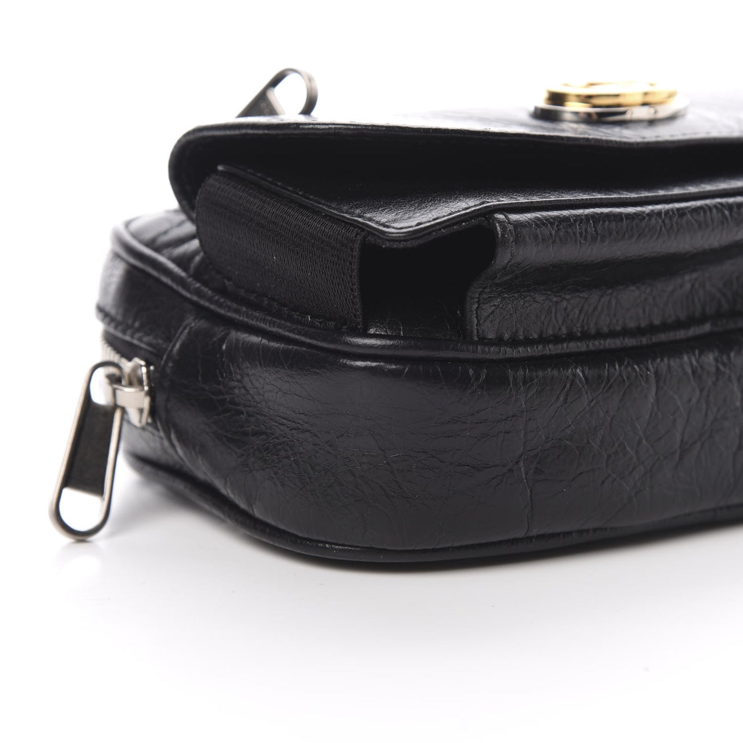 Fluffy Calfskin Mini Morpheus Belt Bag 90 36 Black