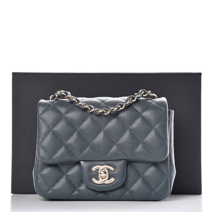 Chanel Caviar Quilted Mini Square Flap Dark Grey 9 of 9