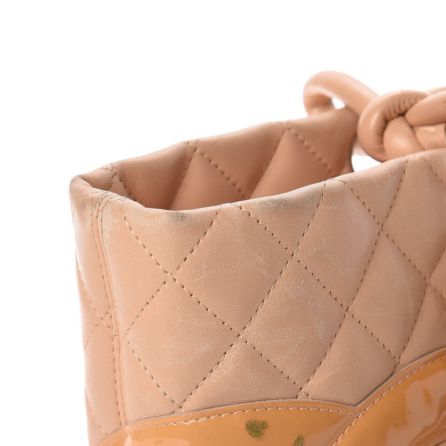 Calfskin Quilted Large Cambon Tote Beige