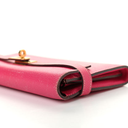Hermes Epsom Kelly Longue Wallet Rose Tyrien 12 of 21