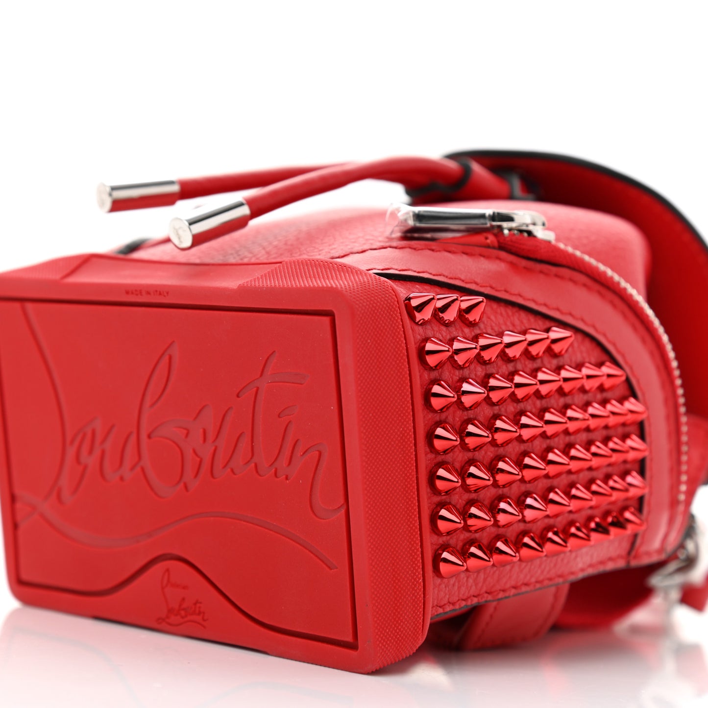 Calfskin Spiked Mini Explorafunk Keyring Bag Loubi