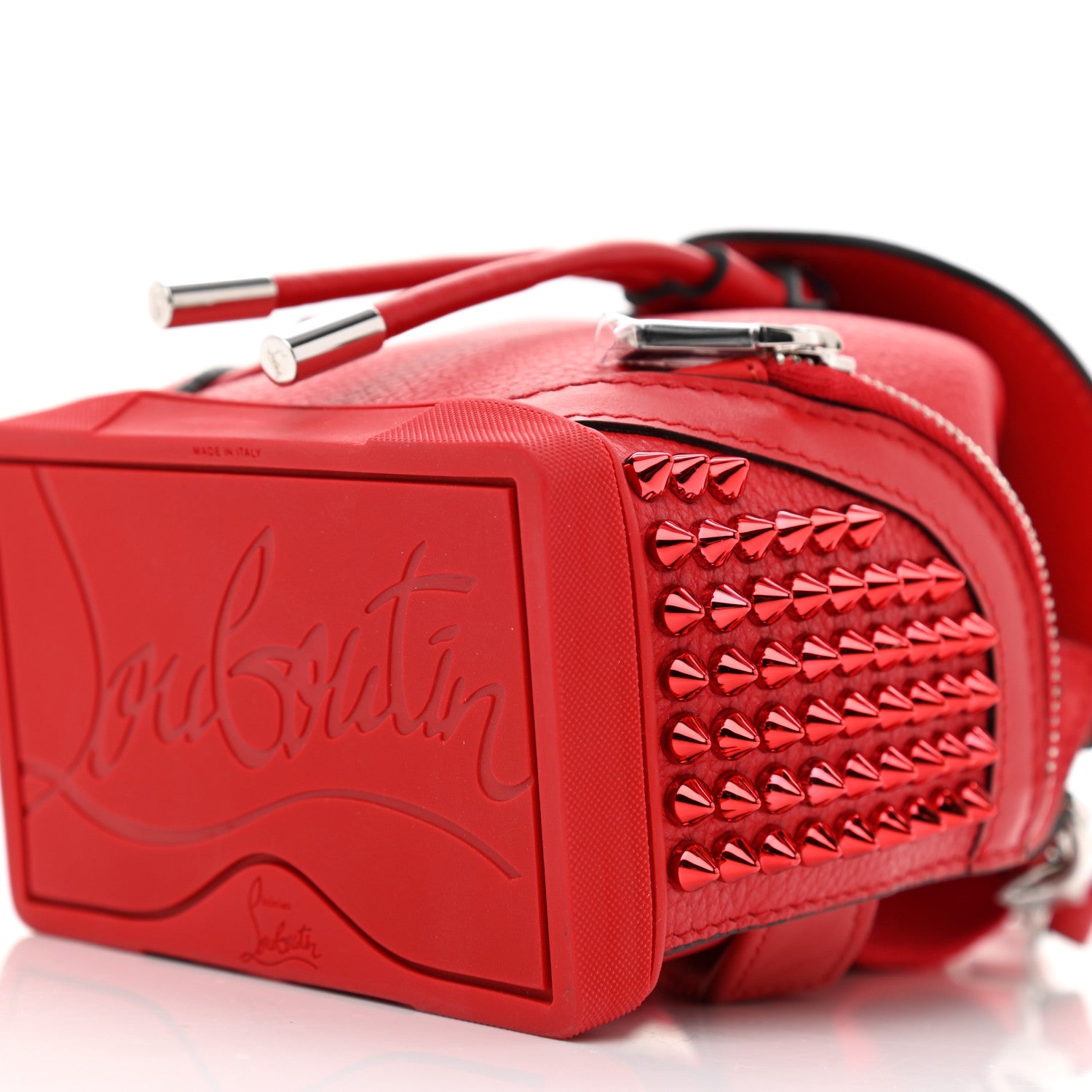 Christian Louboutin Calfskin Spiked Mini Explorafunk Keyring Bag Loubi 7 of 7