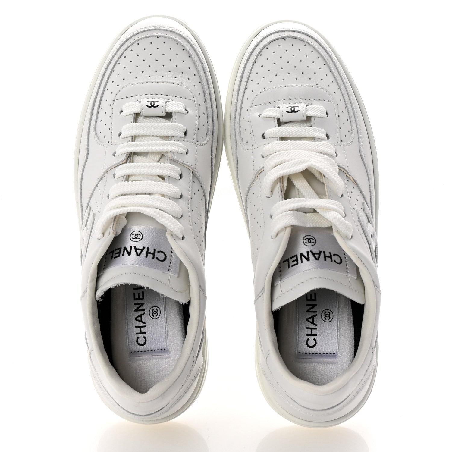 Chanel Calfskin CC Womens Sneakers 36 White 2 of 10