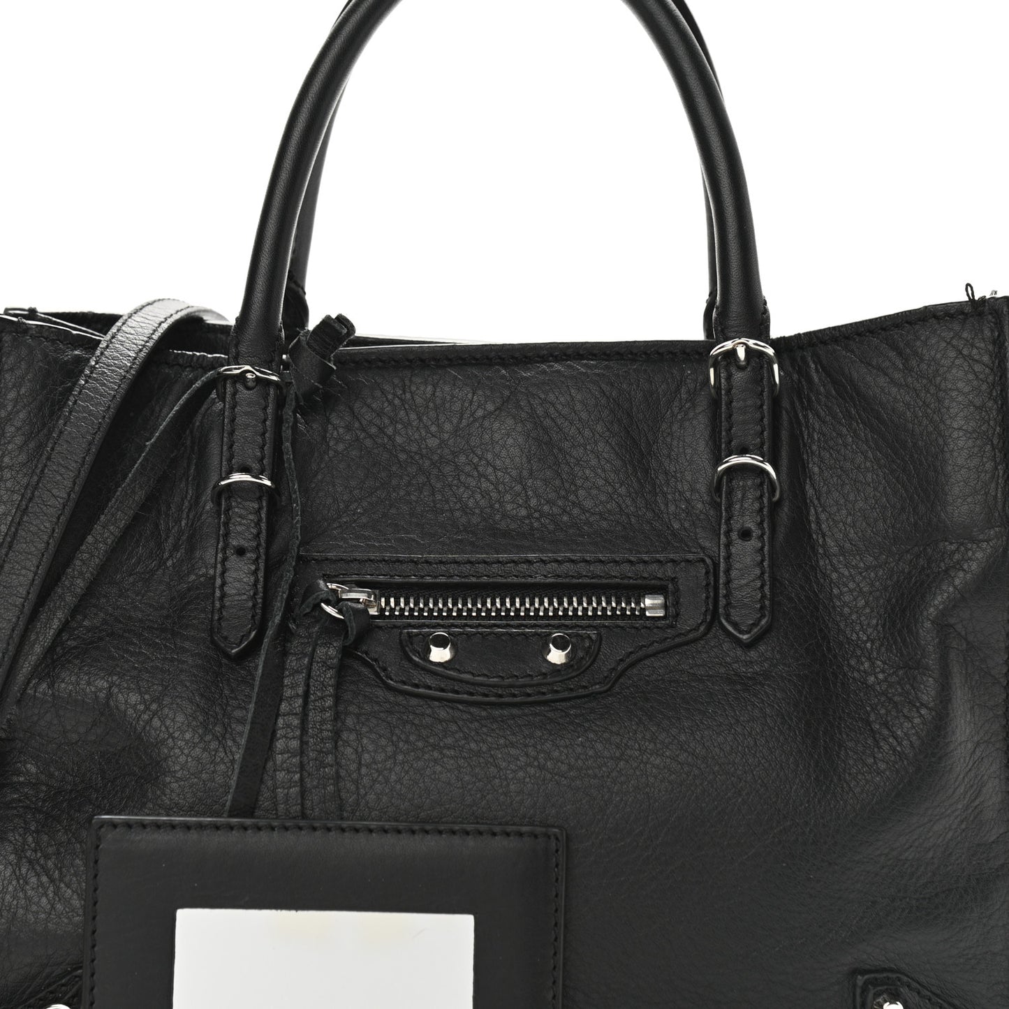 Calfskin Papier Mini A4 Tote Black