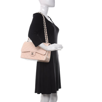 Chanel Patent Quilted Jumbo Double Flap Light Pink 2 of 12