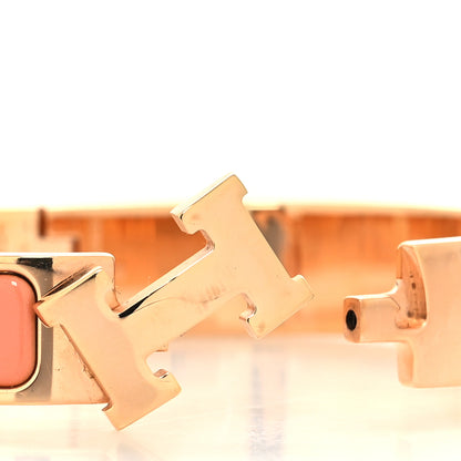 Hermes Enamel Narrow Clic Clac H Bracelet PM Rose Saumon 4 of 5