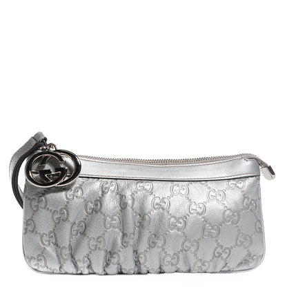 Gucci Guccissima New Britt Wristlet Silver 1 of 7