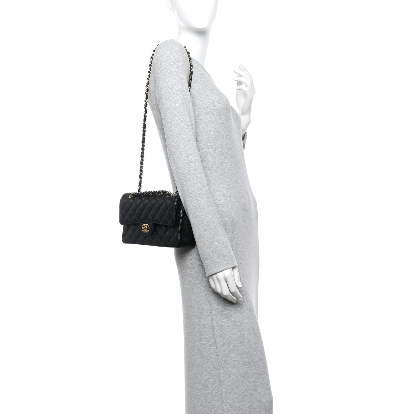 Caviar Quilted Small Double Flap Black