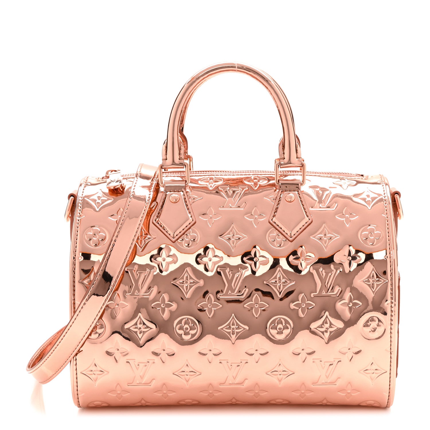 Louis Vuitton Monogram Miroir Speedy Bandouliere 25 Copper 1 of 17
