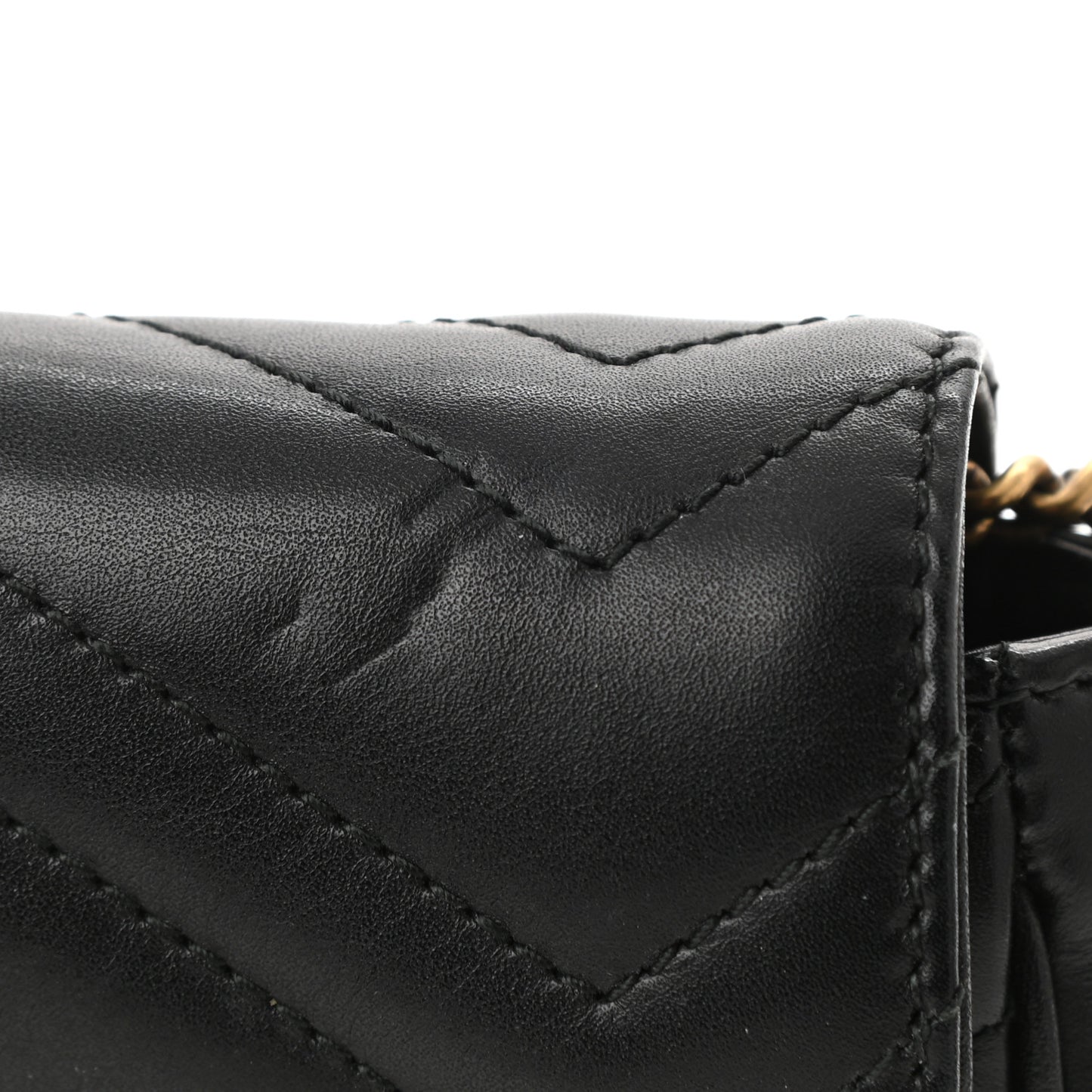 Calfskin Matelasse Super Mini GG Marmont Shoulder Bag Black