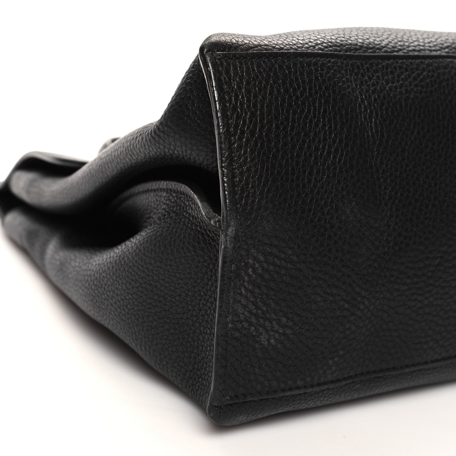 Gucci Pebbled Calfskin Large Bamboo Daily Top Handle Bag Black 8 of 10