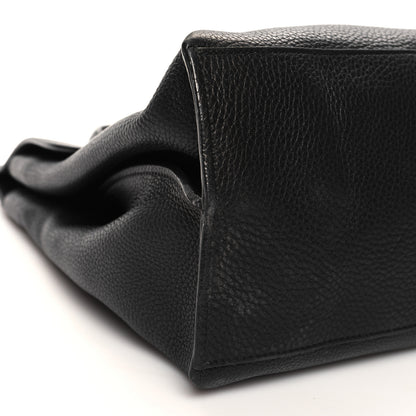 Gucci Pebbled Calfskin Large Bamboo Daily Top Handle Bag Black 8 of 10