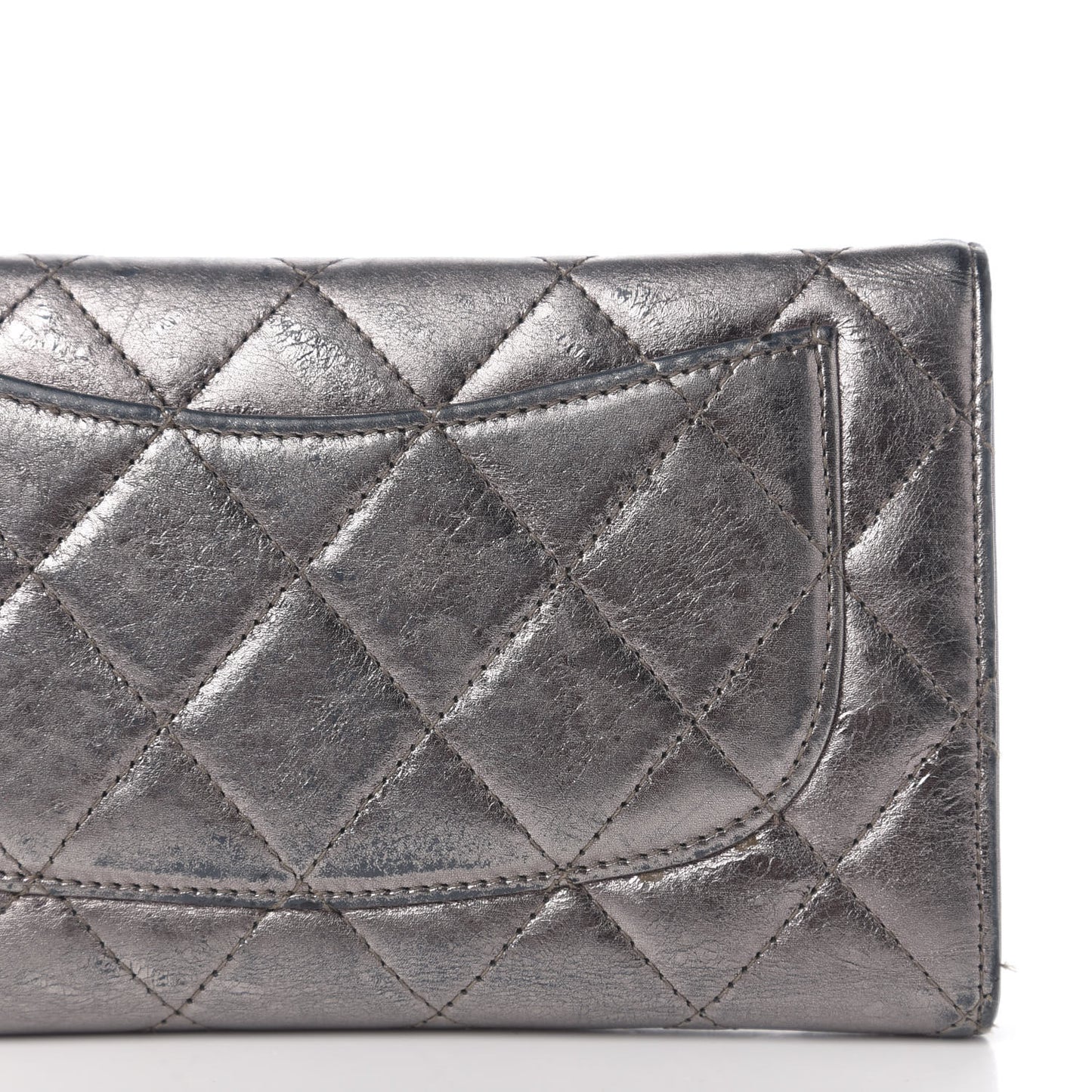 Metallic Aged Calfskin Quilted Reissue Long Flap Wallet