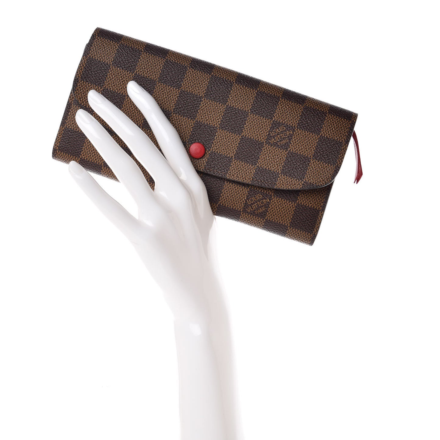 Damier Ebene Emilie Wallet Red