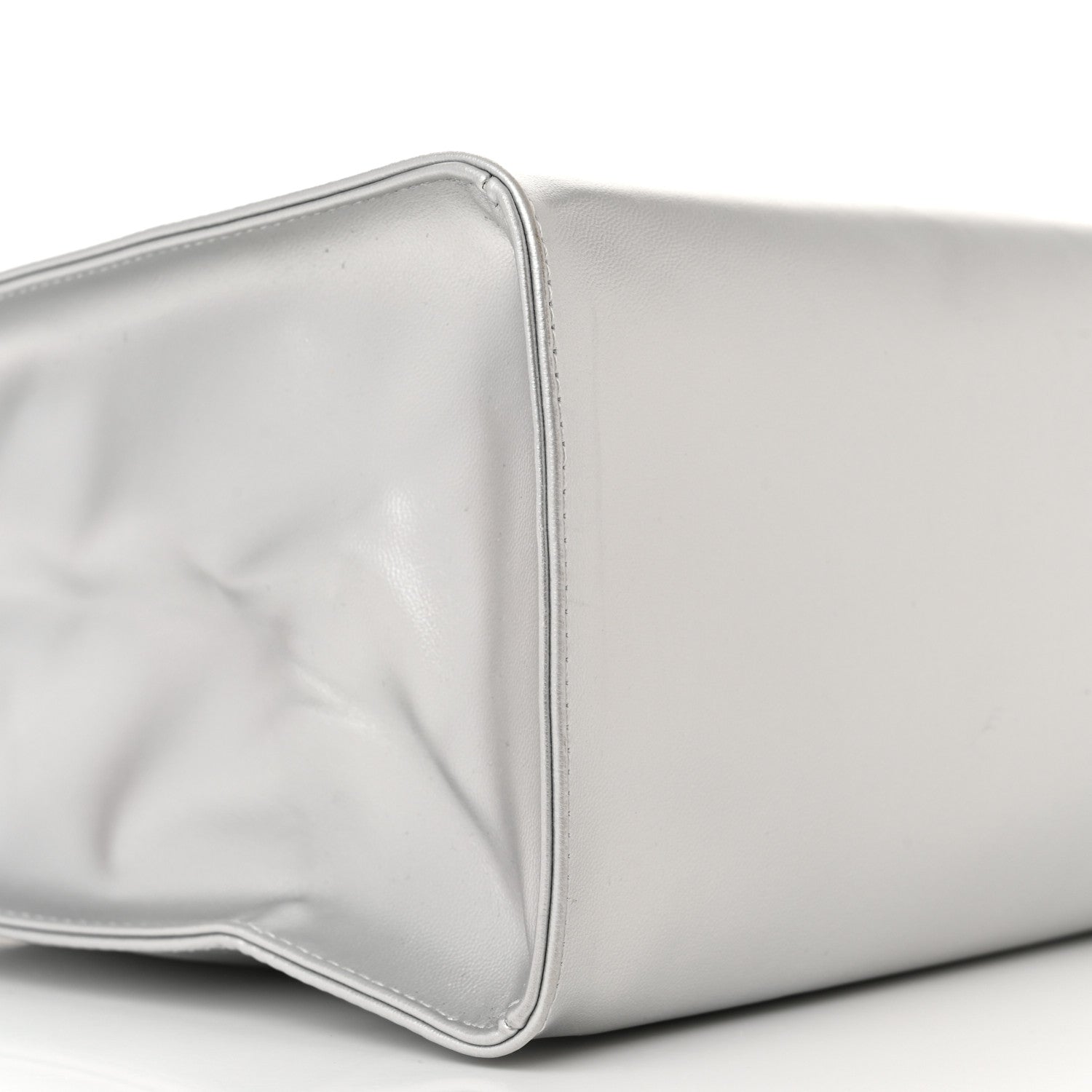 Telfar Metallic Vegan Leather Medium Shopping Bag Silver 9 of 12