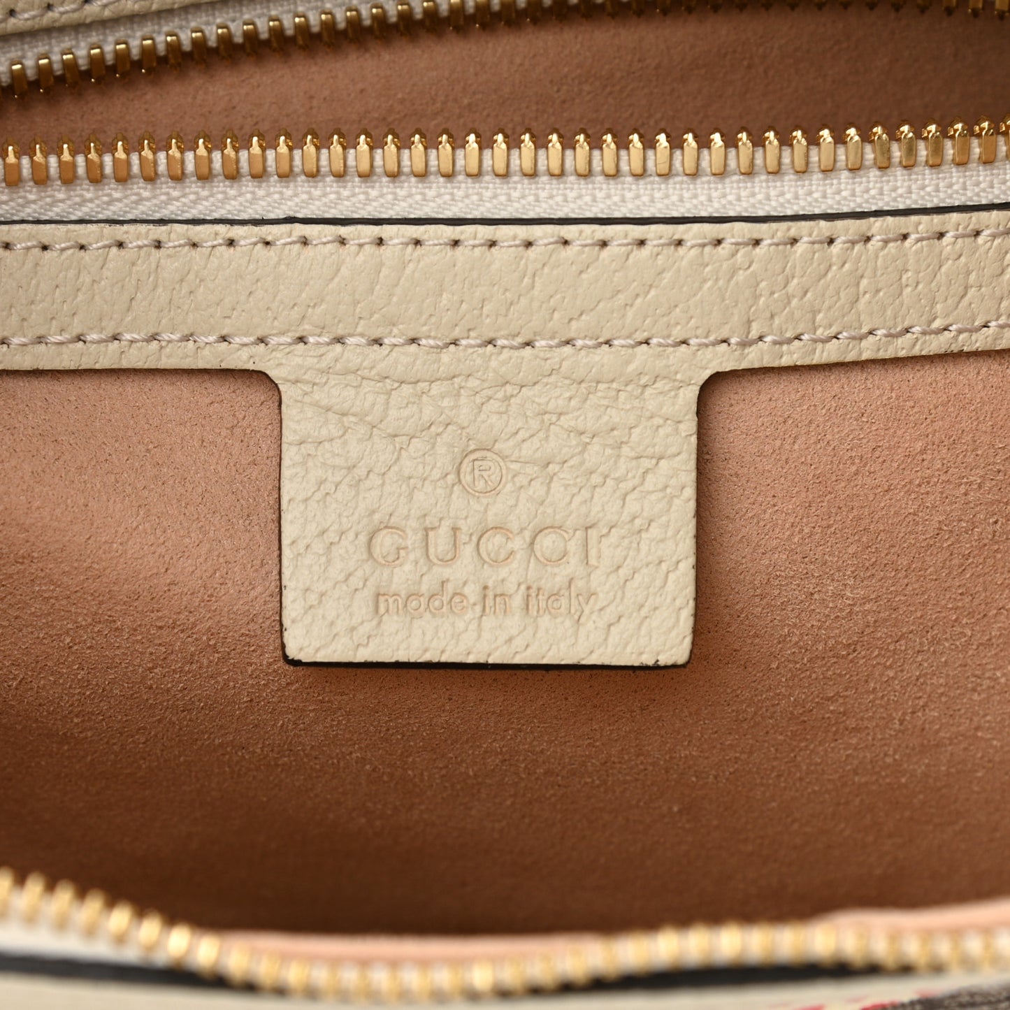 GG Supreme Monogram Les Pommes Small Ophidia Half Moon Hobo Beige Multicolor Mystic White