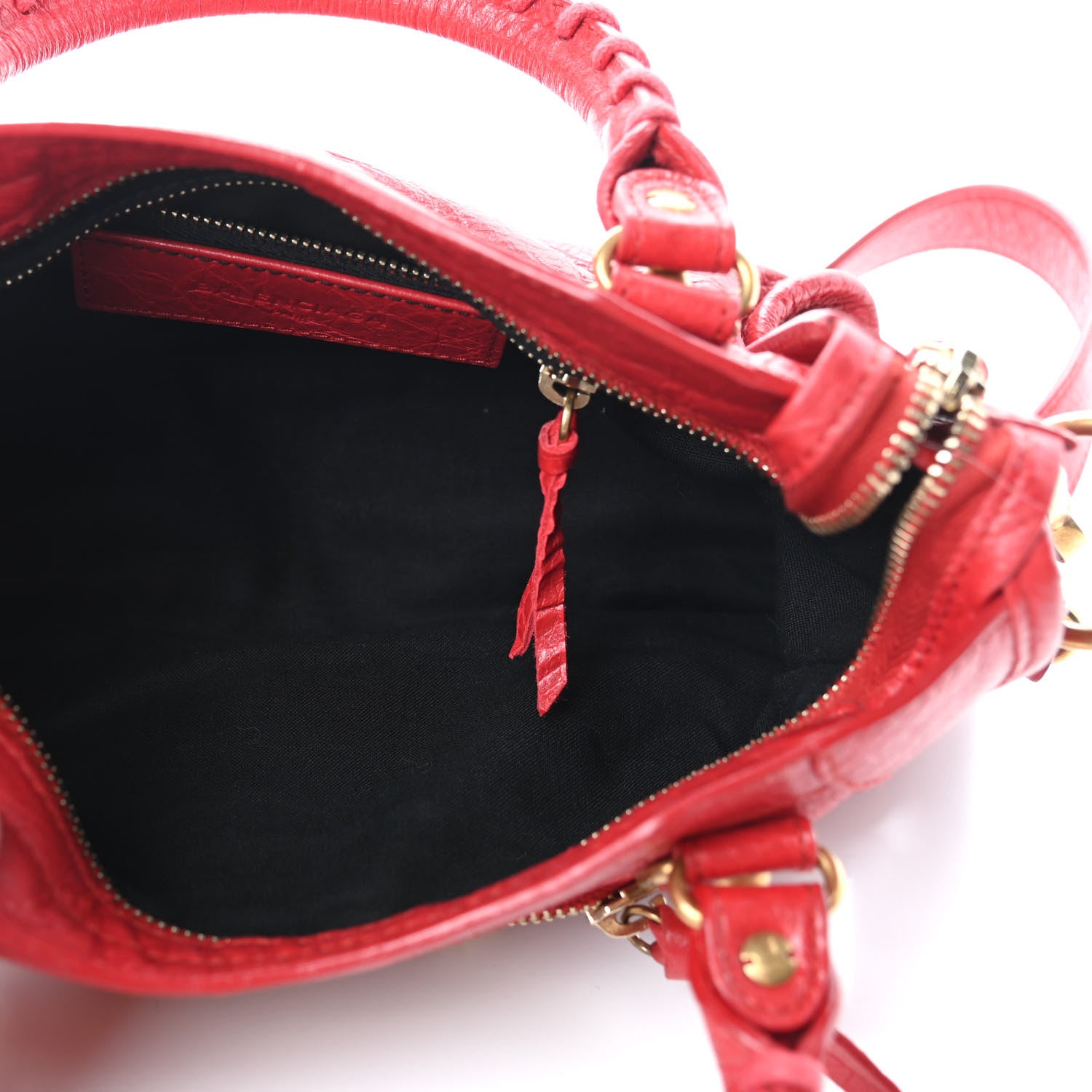 Balenciaga Agneau Gold Metallic Edge Hardware Mini City Rouge Rubis 6 of 11