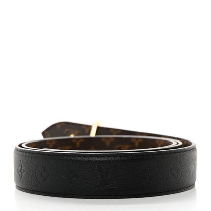 Louis Vuitton Calfskin Monogram 30mm Flowergram Reversible Belt 90 36 Black 3 of 7