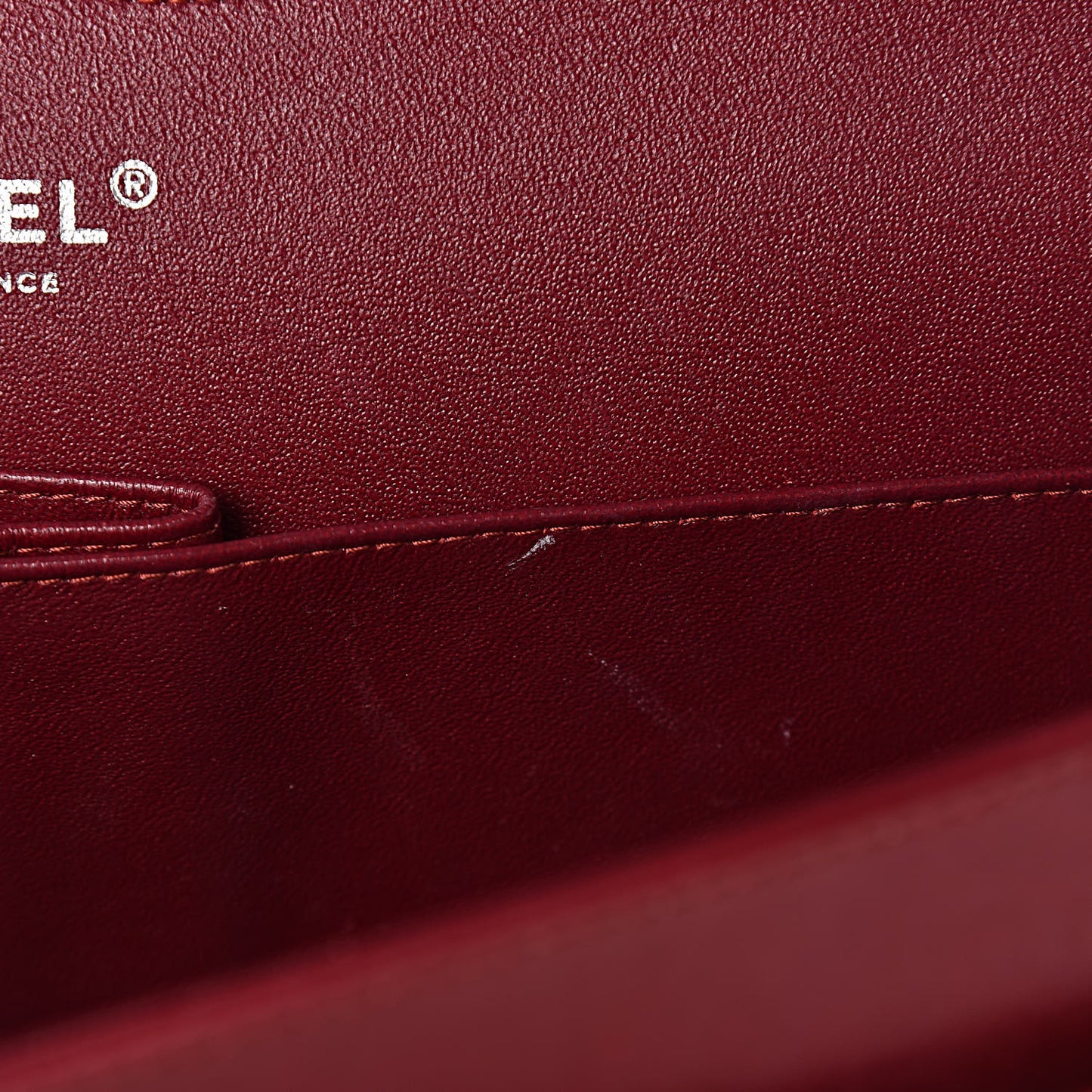 Patent Quilted Jumbo Double Flap Dark Red