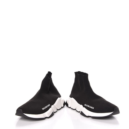 Balenciaga Neoprene Knit Womens Speed Sneakers 38 Black White 6 of 9