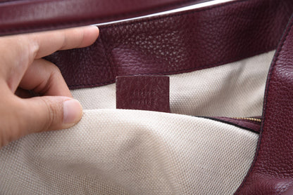 Gucci Pebbled Calfskin Large Soho Shoulder Bag Bordeaux 7 of 7