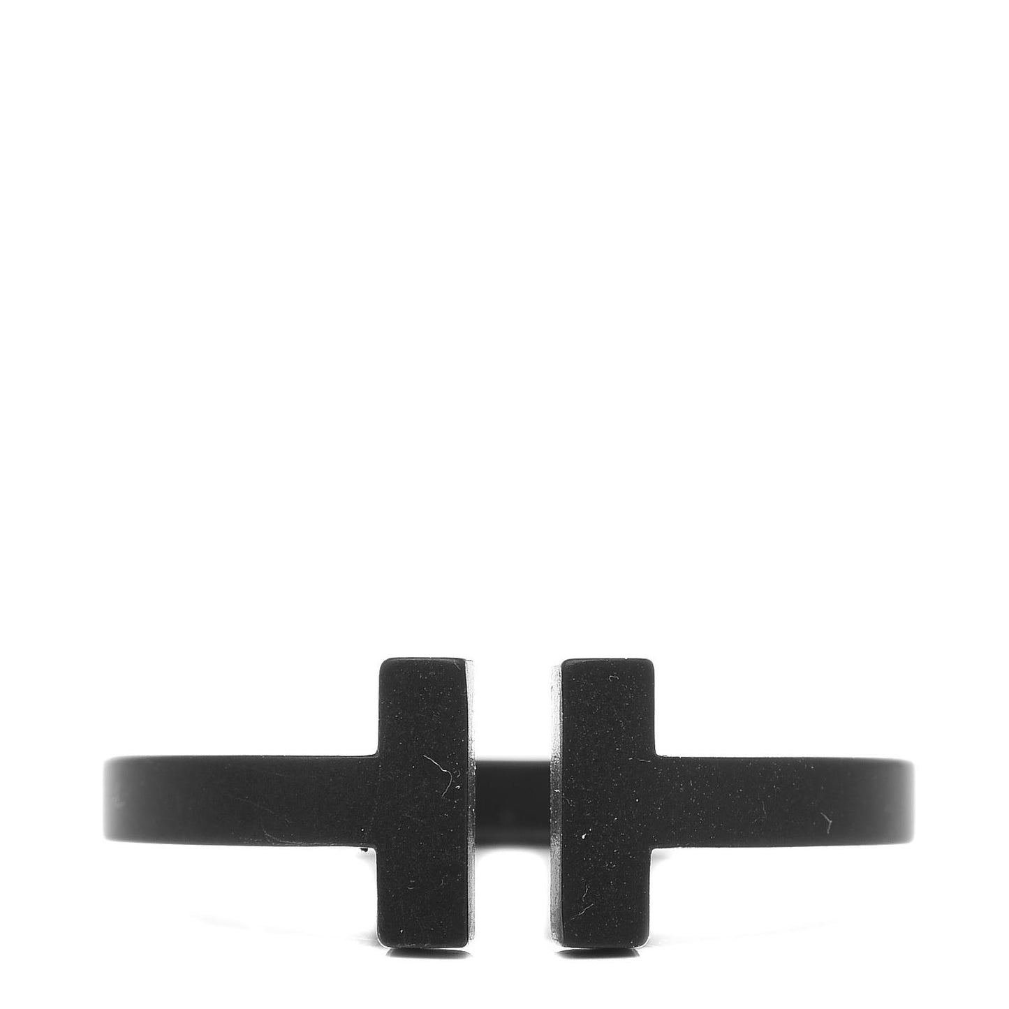 Black-Coated Stainless Steel T Square Ring 54 7 Black