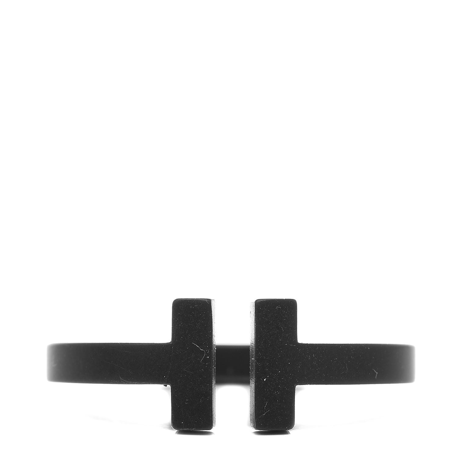 Tiffany Black-Coated Stainless Steel T Square Ring 54 7 Black 1 of 4