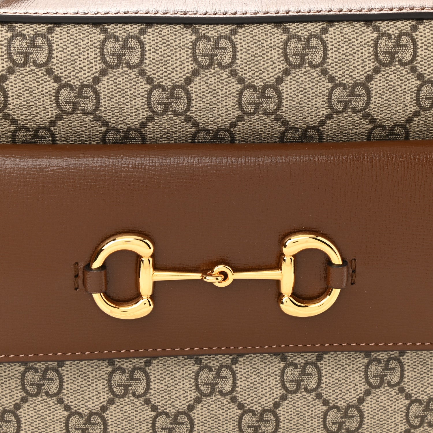 Gucci GG Supreme Monogram Small Horsebit 1955 Shoulder Bag Beige Brown Sugar 8 of 10