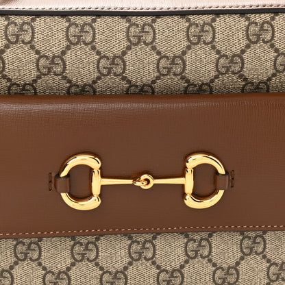 Gucci GG Supreme Monogram Small Horsebit 1955 Shoulder Bag Beige Brown Sugar 8 of 10