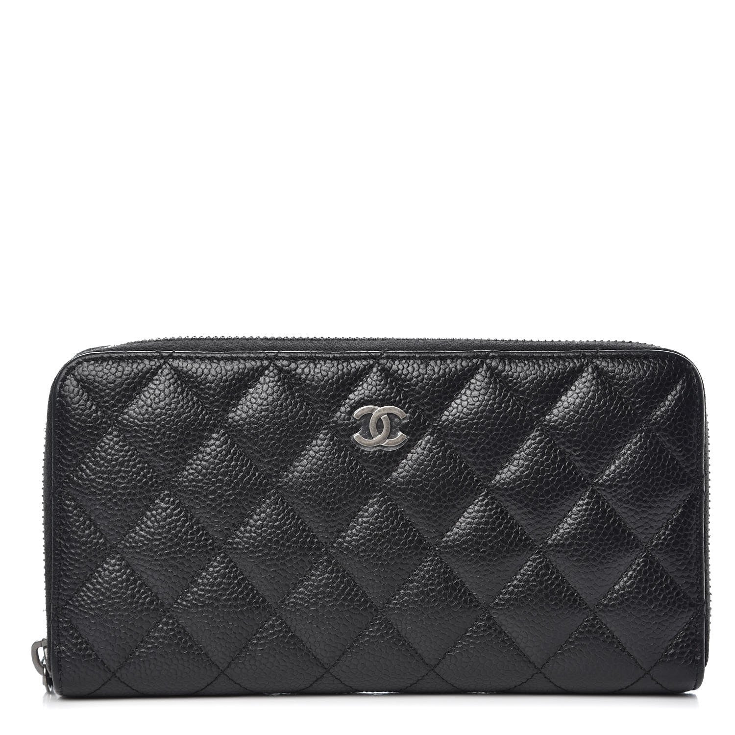 Chanel Caviar Quilted Large Gusset Zip Around Wallet Black 1 of 9