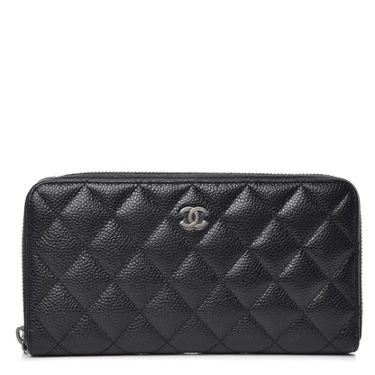 Chanel Caviar Quilted Large Gusset Zip Around Wallet Black 1 of 9