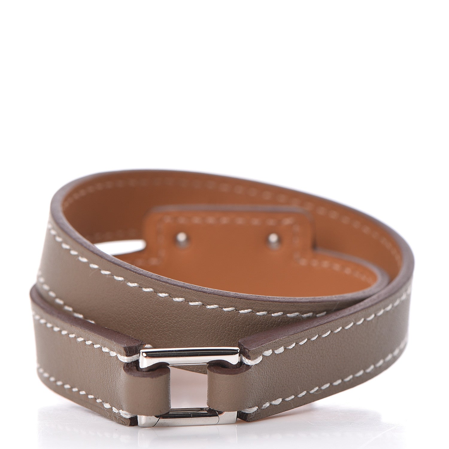 Hermes Swift O'Kelly Double Tour Bracelet T2 Etoupe 3 of 6