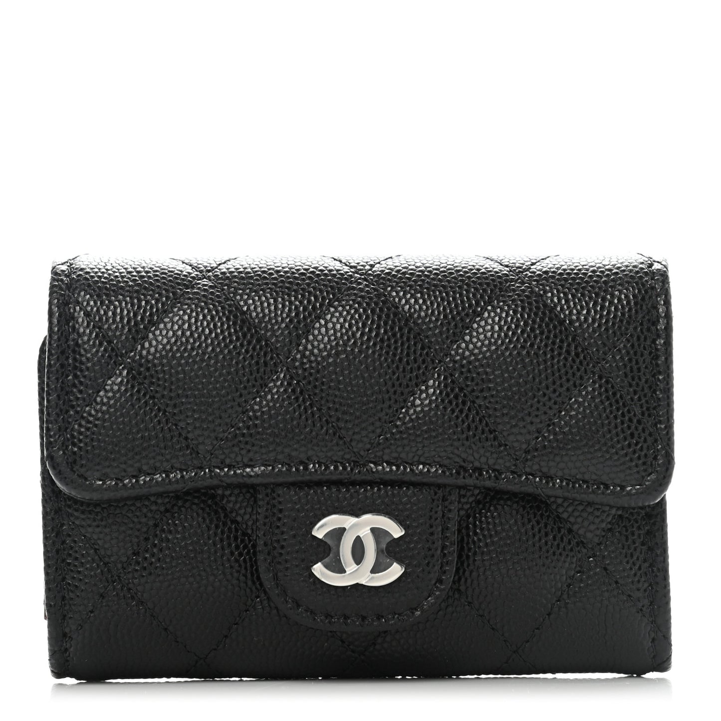 Caviar Quilted Classic 4 Key Holder Wallet Black