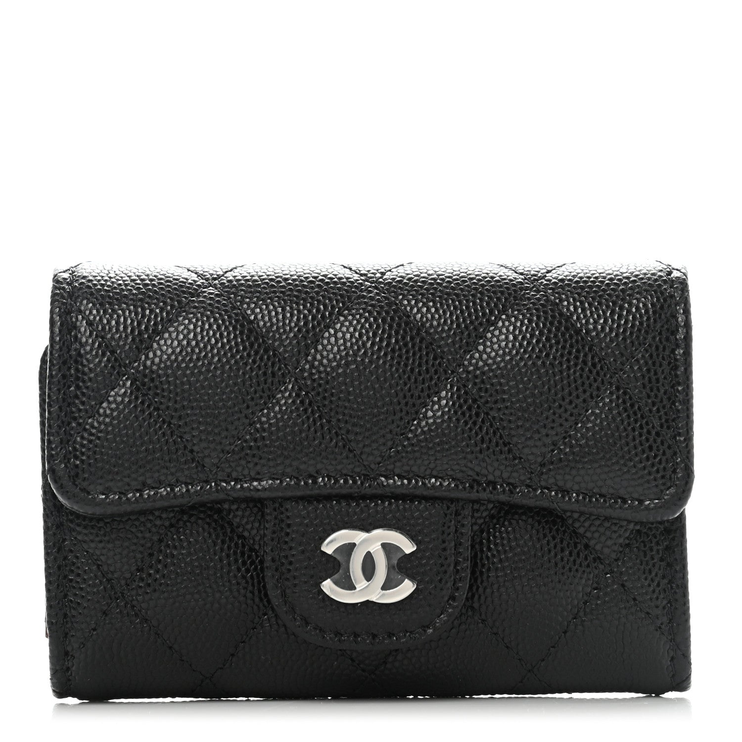Chanel Caviar Quilted Classic 4 Key Holder Wallet Black 1 of 8