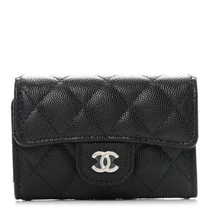 Chanel Caviar Quilted Classic 4 Key Holder Wallet Black 1 of 8