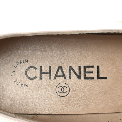 Chanel Lambskin Suede CC Espadrille Wedges 40 Beige Black 7 of 9