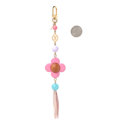 Louis Vuitton Resin Wood Vivienne Bag Charm Fuchsia Ecru White Caramel 2 of 4