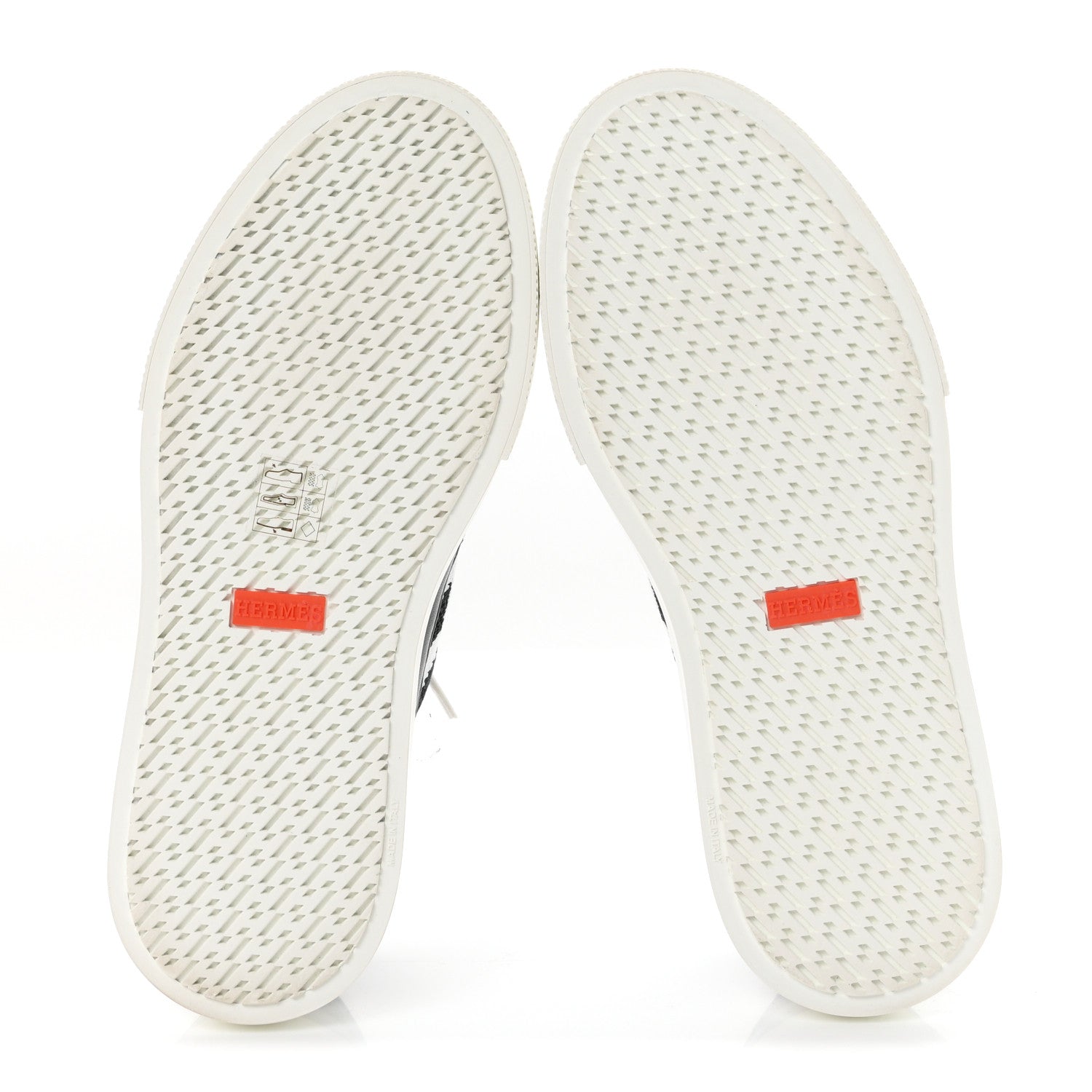 Hermes Knit Fabric Calfskin Deep Sneakers 36.5 Black White 6 of 9