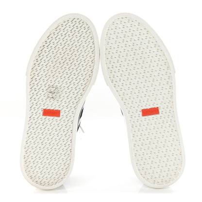Hermes Knit Fabric Calfskin Deep Sneakers 36.5 Black White 6 of 9