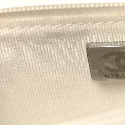Chanel Shiny Caviar Quilted Flap Charm Wallet On Chain WOC White 8 of 12